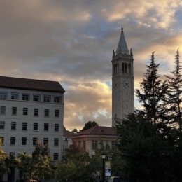 city view at dusk